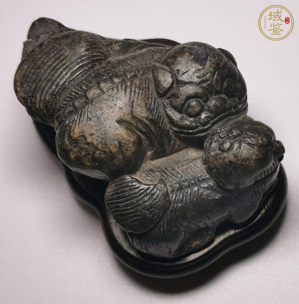 古玩玉器石質(zhì)太獅少獅真品鑒賞圖