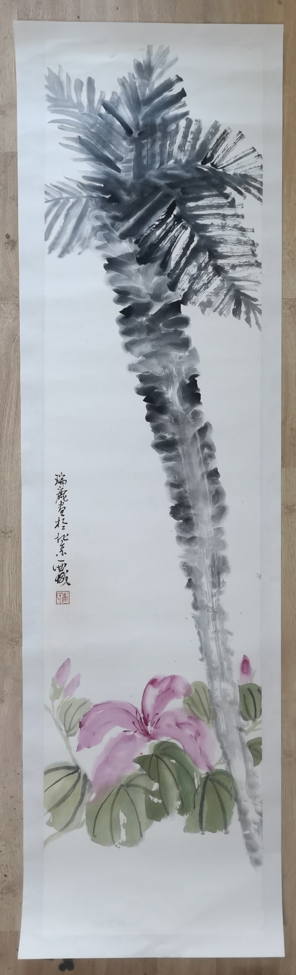 古玩字畫李苦禪大師入室弟子當代花鳥大家崔瑞鹿花卉拍賣，當前價格2000元