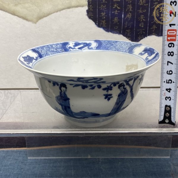 古玩陶瓷人物紋青花碗真品鑒賞圖