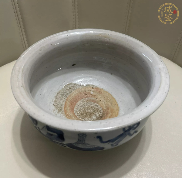 古玩陶瓷清雍正 青花博古紋折沿香爐真品鑒賞圖