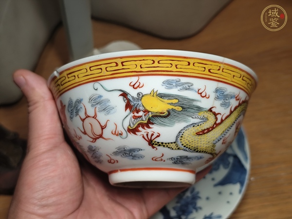 古玩陶瓷龍鳳紋碗真品鑒賞圖