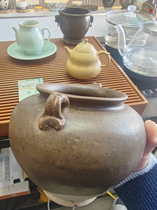 古玩陶瓷茶葉末釉雙系罐真品鑒賞圖