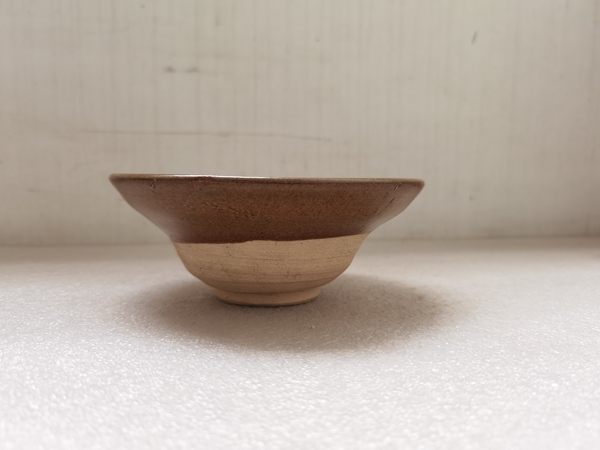 古玩陶瓷磁州窯褐釉折腰碗拍賣,當前價格850元