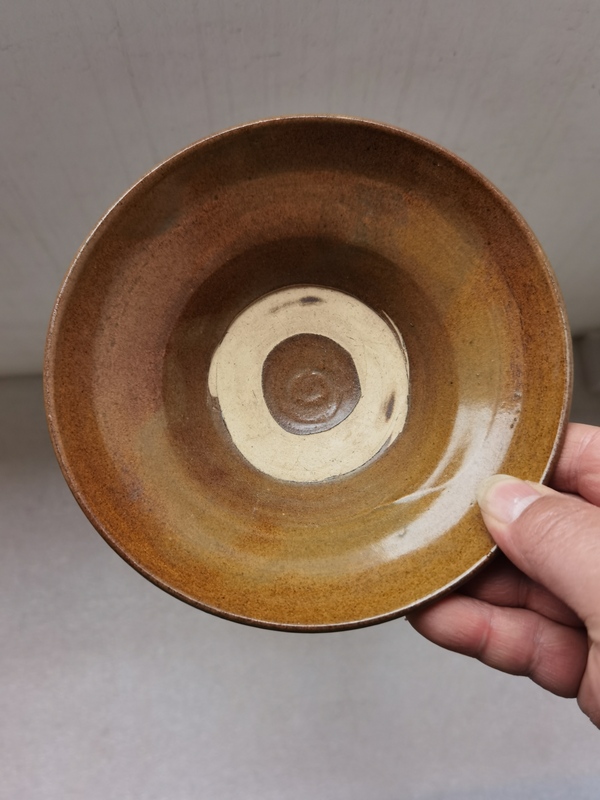 古玩陶瓷磁州窯褐釉折腰碗拍賣,當前價格850元