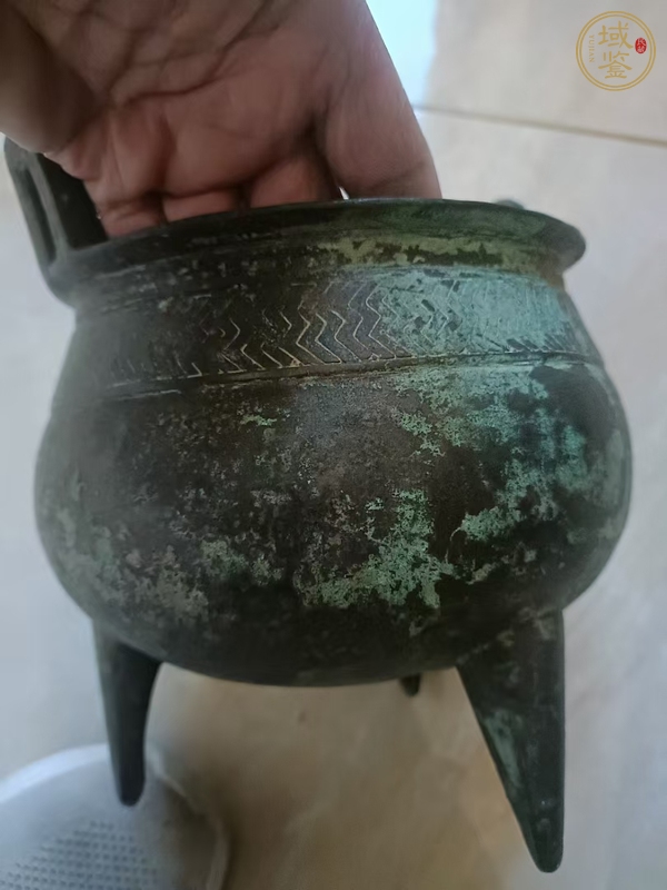 古玩銅器青銅三足爐鼎真品鑒賞圖