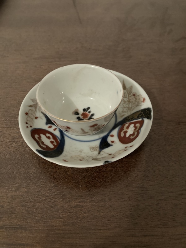 古玩陶瓷青花礬紅描金杯碟一套拍賣，當(dāng)前價(jià)格800元