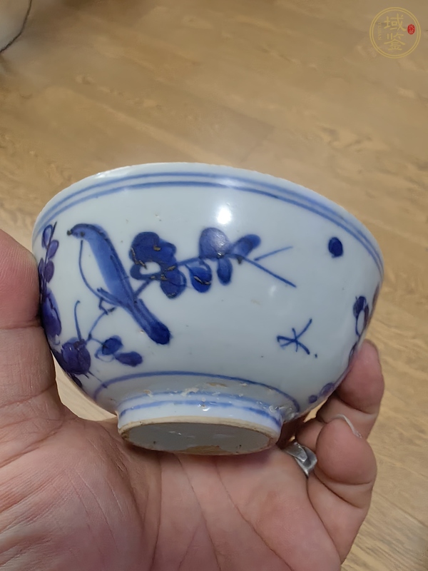 古玩陶瓷青花花鳥紋茶碗真品鑒賞圖