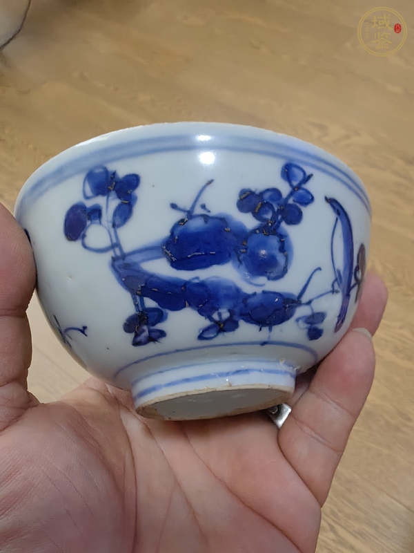 古玩陶瓷青花花鳥紋茶碗真品鑒賞圖