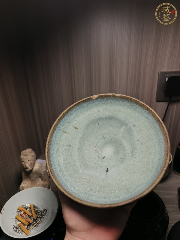 古玩陶瓷鈞窯天藍(lán)釉碗 真品鑒賞圖