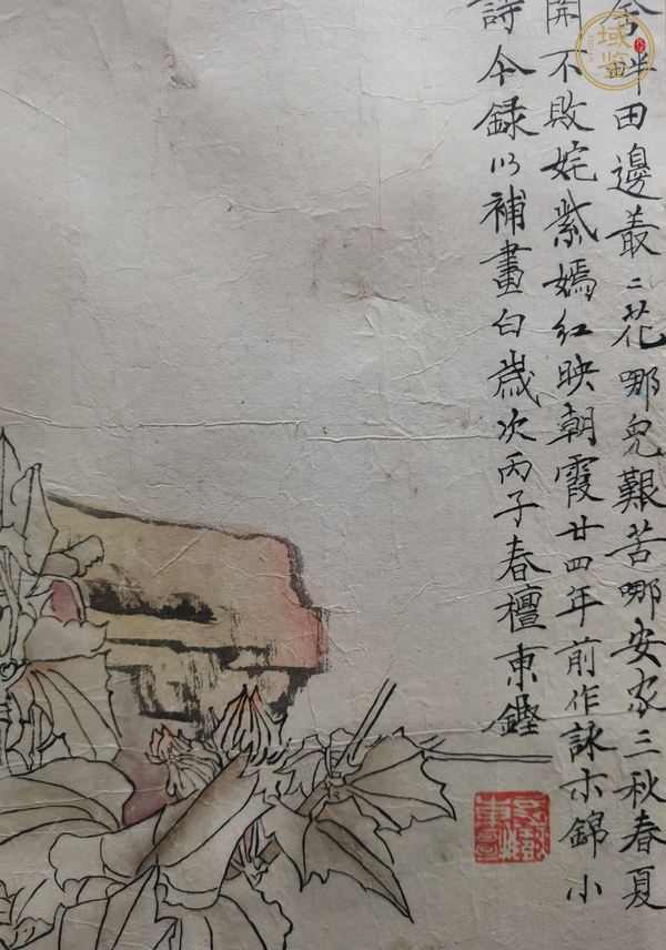 古玩字畫檀東鏗款工筆花鳥真品鑒賞圖