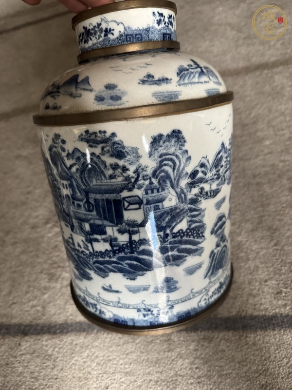 古玩陶瓷青花茶葉罐真品鑒賞圖