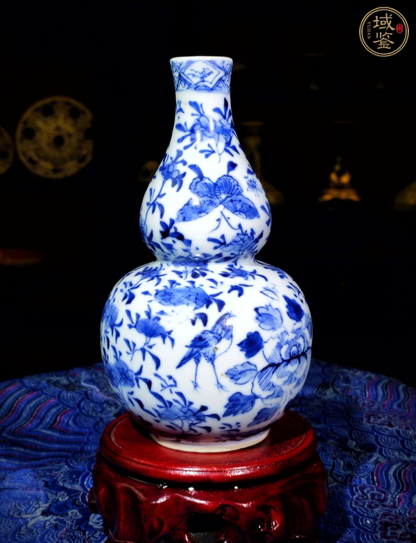 古玩陶瓷青花花鳥紋葫蘆瓶真品鑒賞圖