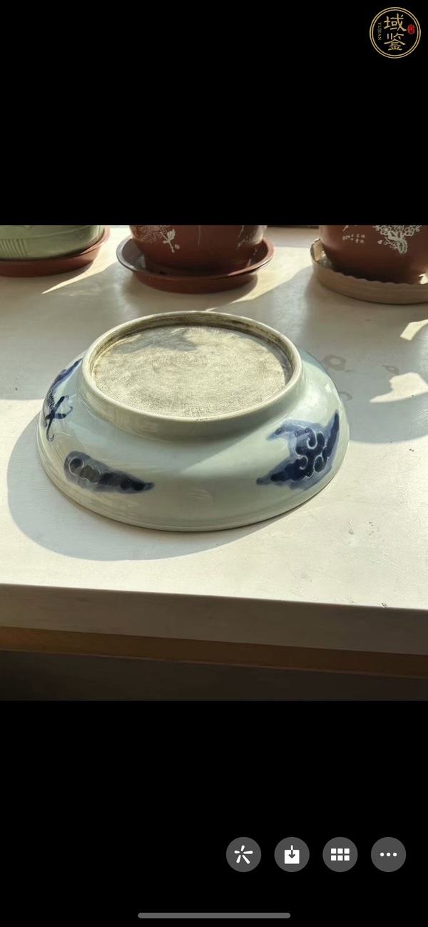 古玩陶瓷青花過墻龍紋盤真品鑒賞圖