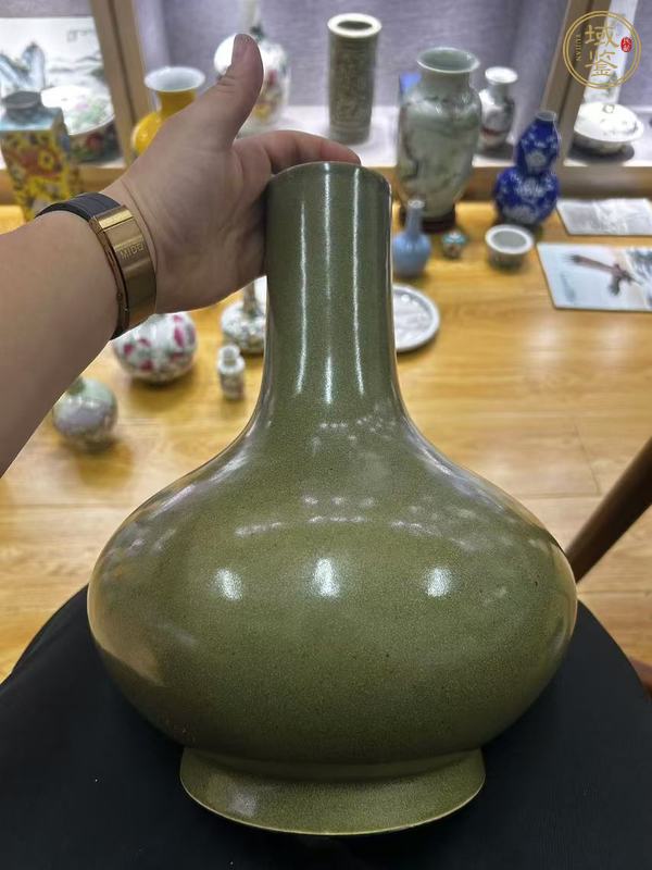 古玩陶瓷茶葉末釉太極紙槌瓶或者荸薺瓶真品鑒賞圖