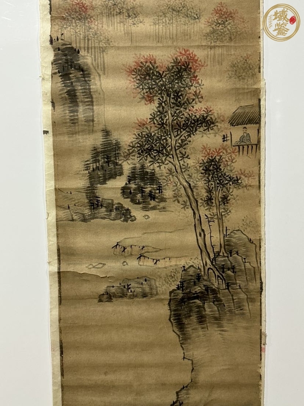 古玩字畫(huà)山水畫(huà) 設(shè)色紙本鏡片真品鑒賞圖