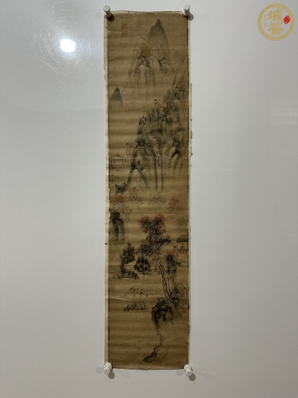 古玩字畫(huà)山水畫(huà) 設(shè)色紙本鏡片真品鑒賞圖