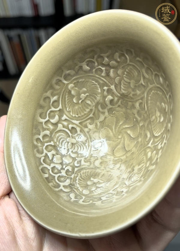 古玩陶瓷北宋耀州窯團(tuán)菊盞真品鑒賞圖