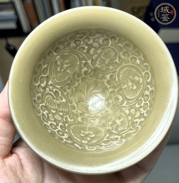 古玩陶瓷北宋耀州窯團(tuán)菊盞真品鑒賞圖