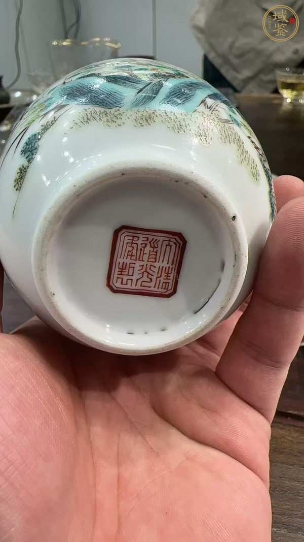 古玩陶瓷粉彩花鳥杯真品鑒賞圖