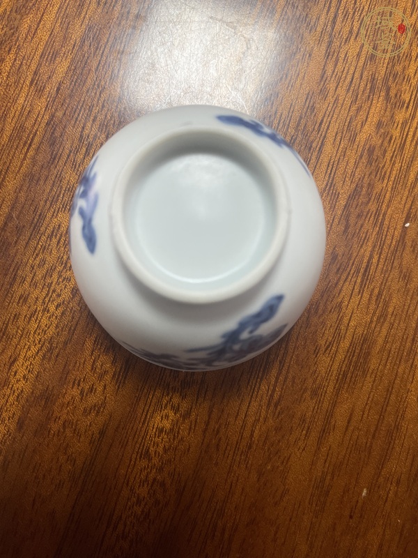 古玩陶瓷青花花卉紋茶碗，模糊，偏老真品鑒賞圖