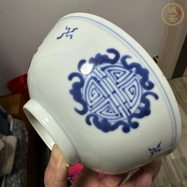 古玩陶瓷福壽紋青花碗真品鑒賞圖