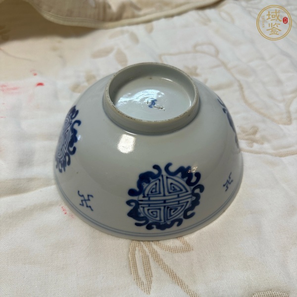 古玩陶瓷福壽紋青花碗真品鑒賞圖