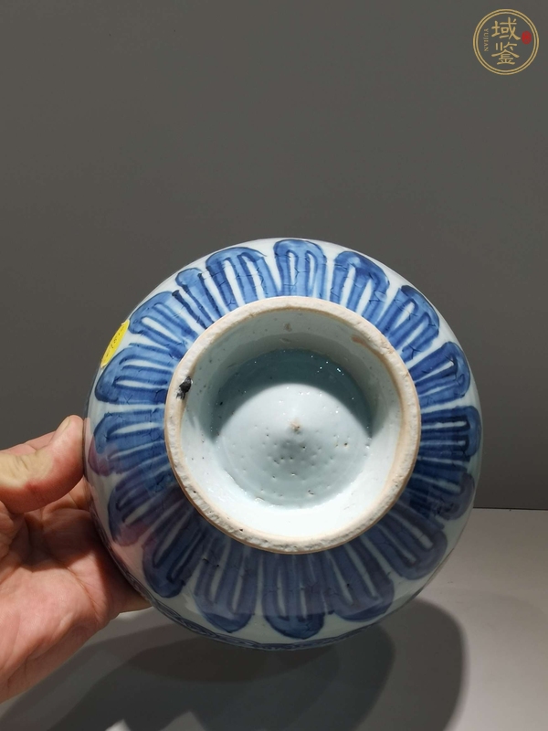 古玩陶瓷青花仰蓮紋雞心碗真品鑒賞圖