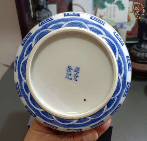 古玩陶瓷清光緒 青花壽字紋蓋碗真品鑒賞圖