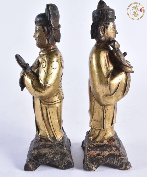 古玩銅器協(xié)侍一組造像真品鑒賞圖