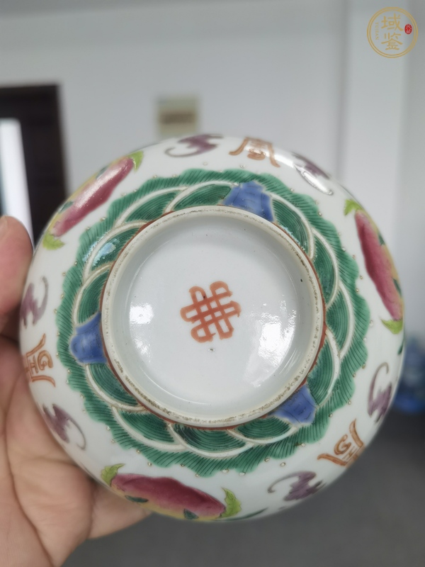 古玩陶瓷福壽紋碗真品鑒賞圖