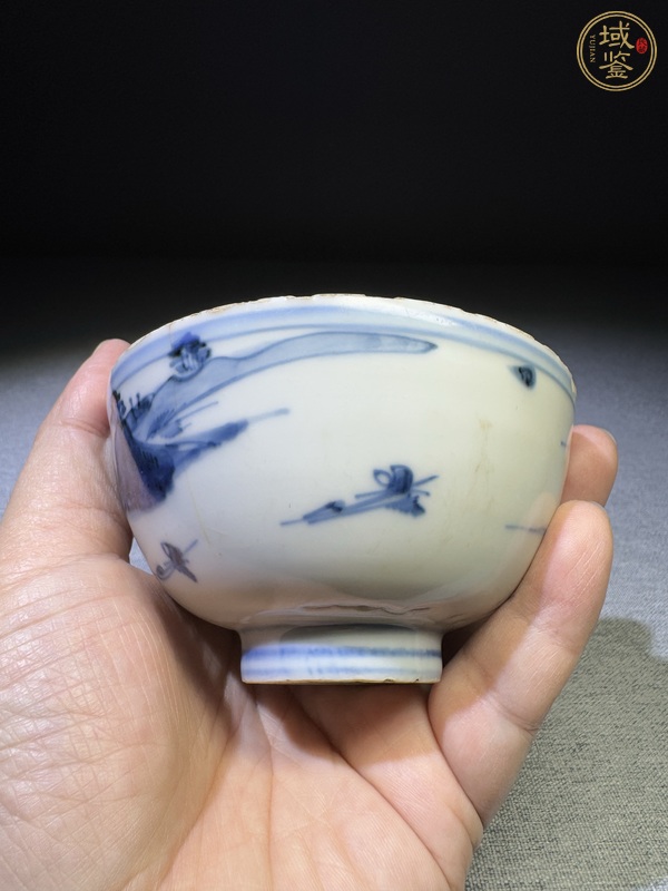 古玩陶瓷人物山水青花茶圓真品鑒賞圖