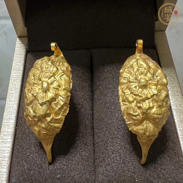 古玩雜項宋元黃金耳環(huán)一對真品鑒賞圖