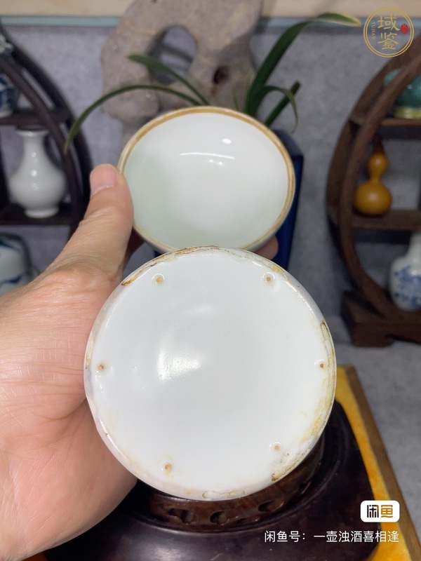 古玩陶瓷粉彩獅紋溫酒器真品鑒賞圖