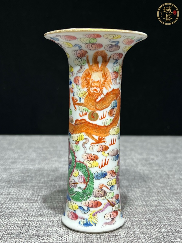 古玩龍紋花觚真品鑒賞圖