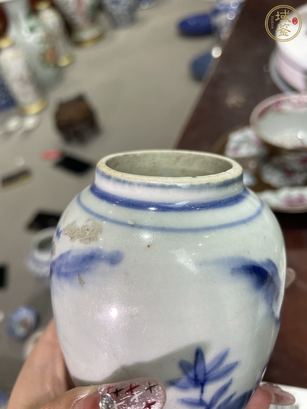 古玩陶瓷人物紋青花蓋罐真品鑒賞圖