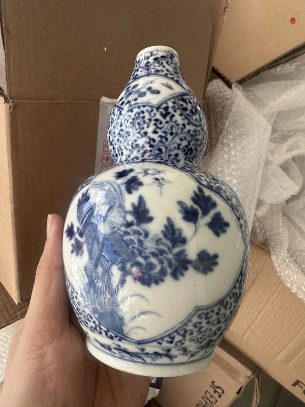 古玩陶瓷青花雉雞牡丹圖葫蘆瓶，注意品相真品鑒賞圖