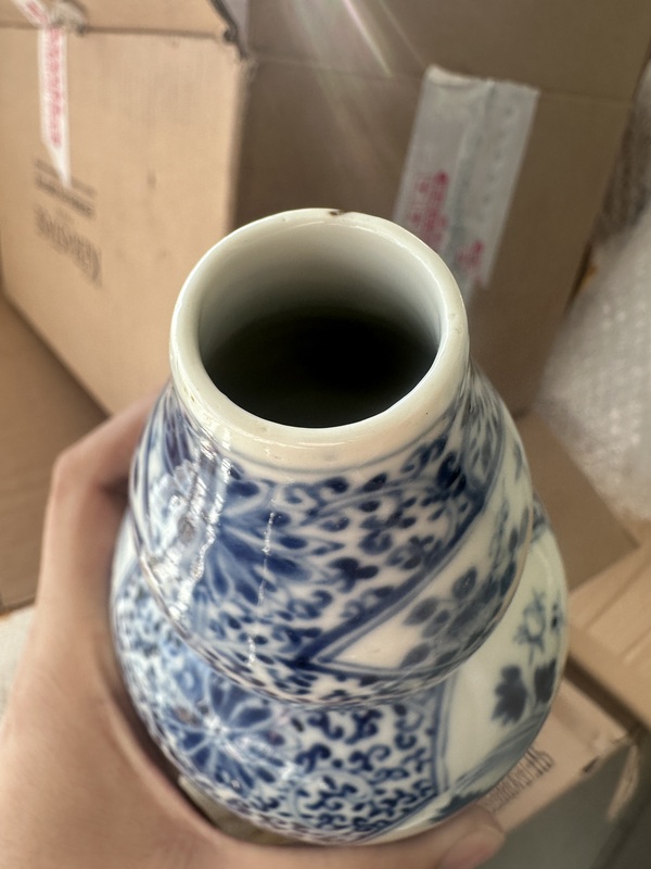 古玩陶瓷青花雉雞牡丹圖葫蘆瓶拍賣，當(dāng)前價(jià)格3500元