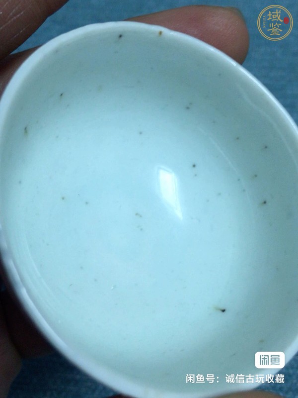 古玩陶瓷霽藍(lán)釉茶碗，注意品相真品鑒賞圖