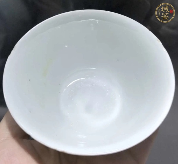 古玩陶瓷青花歲寒三友圖仰鐘杯真品鑒賞圖