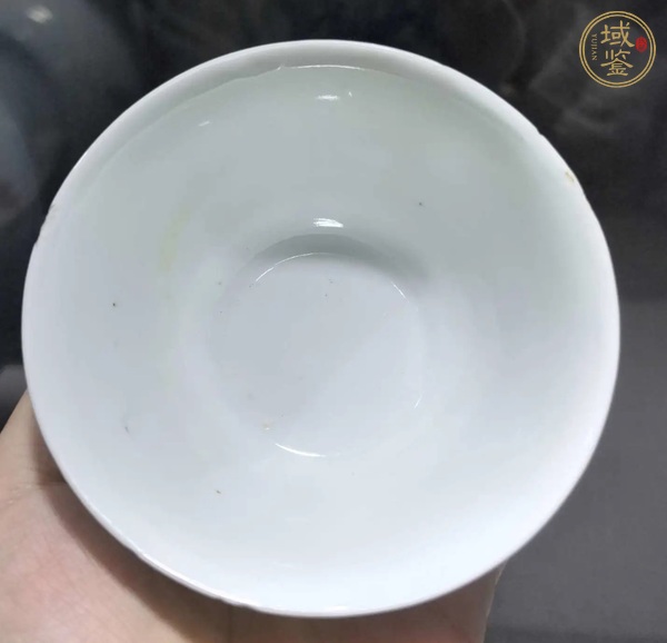 古玩陶瓷青花歲寒三友圖仰鐘杯真品鑒賞圖