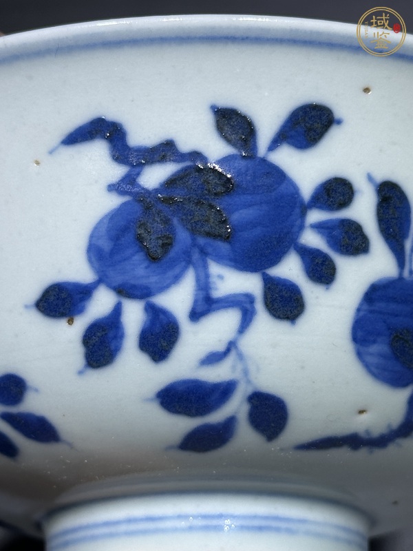 古玩陶瓷青花三多紋茶碗真品鑒賞圖