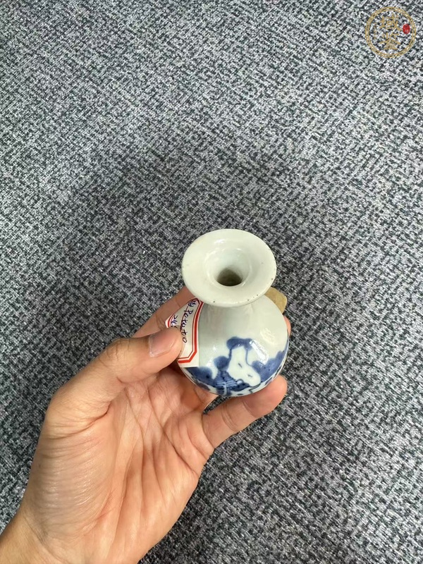 古玩陶瓷山水紋青花玉壺春瓶真品鑒賞圖