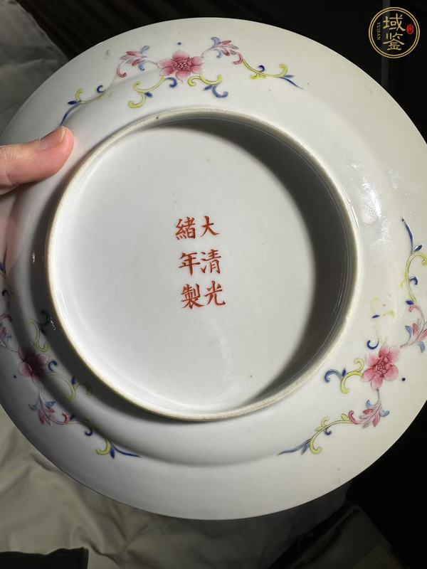 古玩陶瓷粉彩百花紋盤真品鑒賞圖