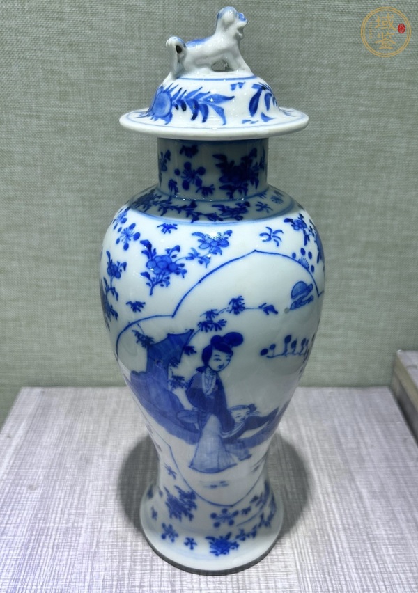 古玩光緒青花人物瓶真品鑒賞圖