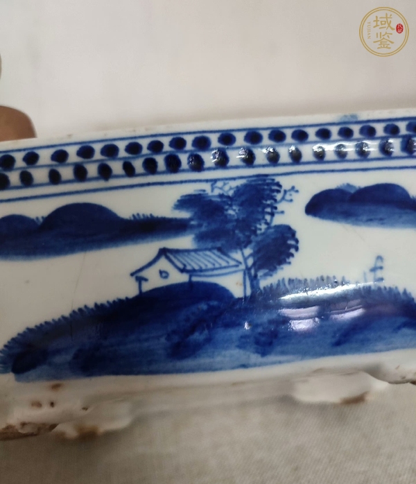 古玩陶瓷青花花卉紋水仙盆真品鑒賞圖