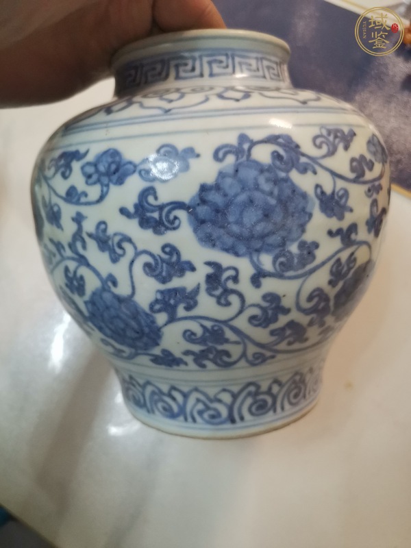 古玩陶瓷花卉紋青花罐真品鑒賞圖