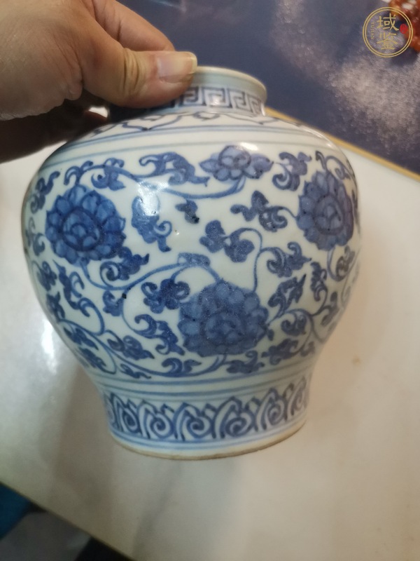 古玩陶瓷花卉紋青花罐真品鑒賞圖