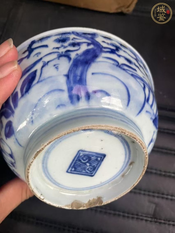 古玩陶瓷青花三星高照?qǐng)D茶碗真品鑒賞圖