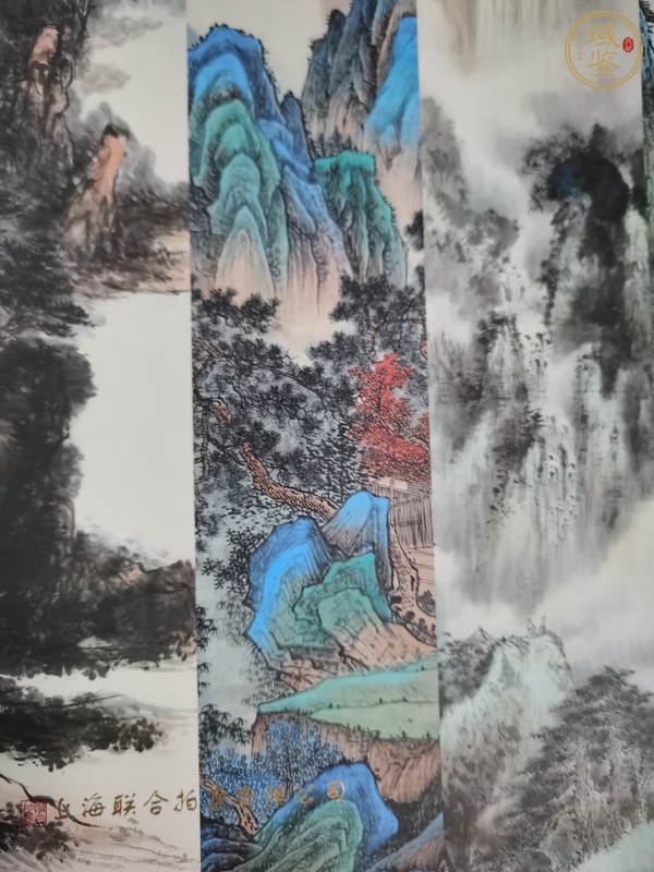 古玩字畫吳琴木款淺絳寫意山水真品鑒賞圖