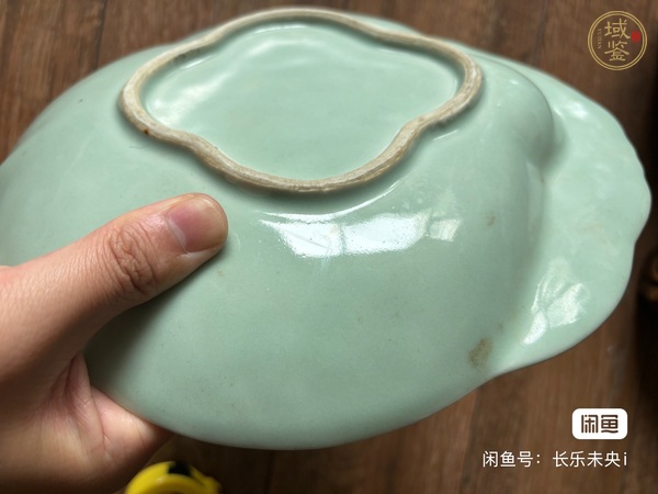 古玩陶瓷廣彩花鳥蝶紋盤真品鑒賞圖